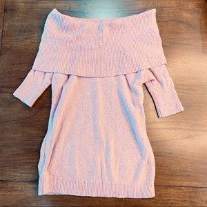 LOFT | Pink Off the Shoulder Short Sleeve Sweater